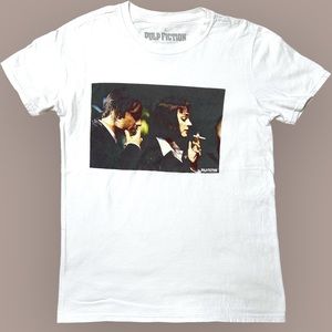 Pulp Fiction Scene Graphic T-Shirt White Unisex Sz S